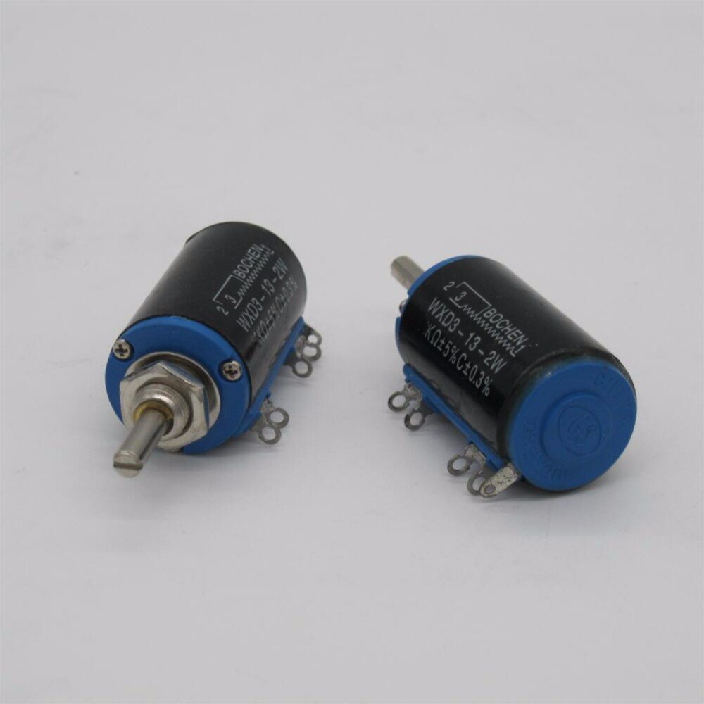 2pcs WXD3-13-2W Shaft Dia 4k7 ohm Rotary side Multiturn Potentiometer 10 turn potentiometer 10 ring potentiometer