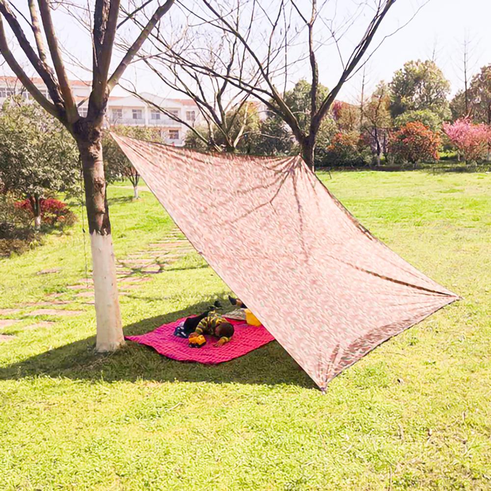 3x3M Camouflage Sun Shelter Awning Tent Tarp Outdoor Camping Rain Fly Anti UV Beach Tent Shade Camping Sunshade Canopy