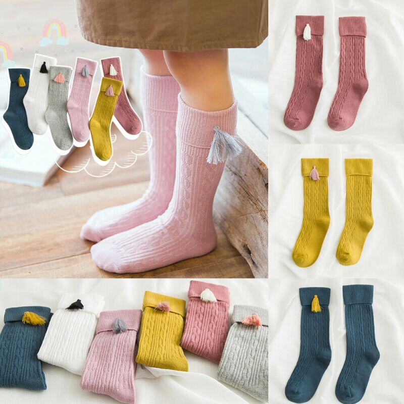 Baby Peuter Meisjes Katoen Knie Hoge Sokken Panty Been Warmer Kousen Voor 1-8Y Modieuze Lange Sokken
