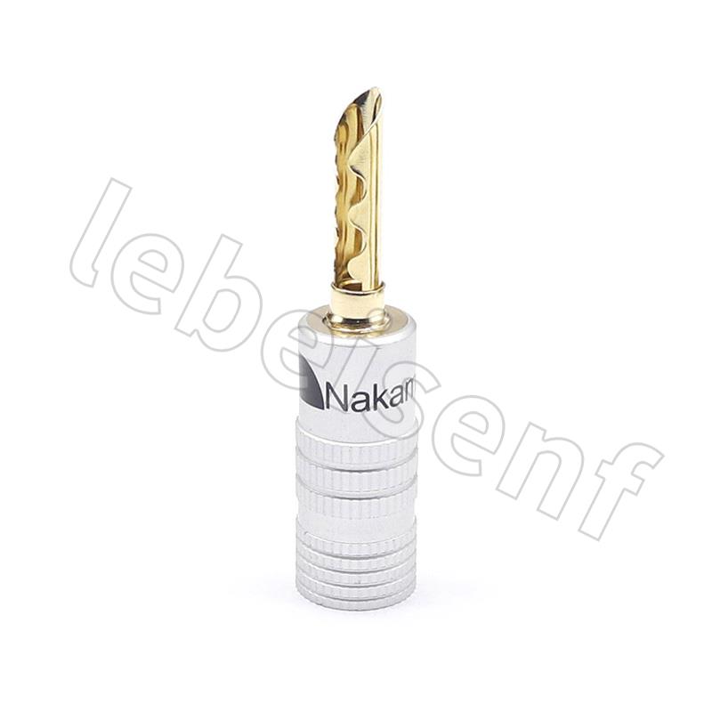 Nakamichi Bananen stecker 24K Gold Überzogene Kupfer BFA 4mm Banane stecker Männlich Lautsprecher stecker schwarz &Ampere; verrotten