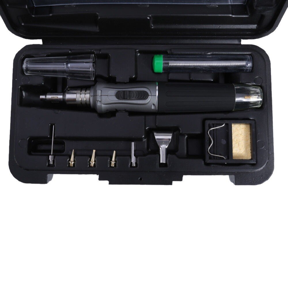 Auto-Ignição 10-em-1 Gás Ferro De Solda Sem fio de Soldadura Tocha Tool Kit HS-1115K Butano portátil Ao Ar Livre tocha