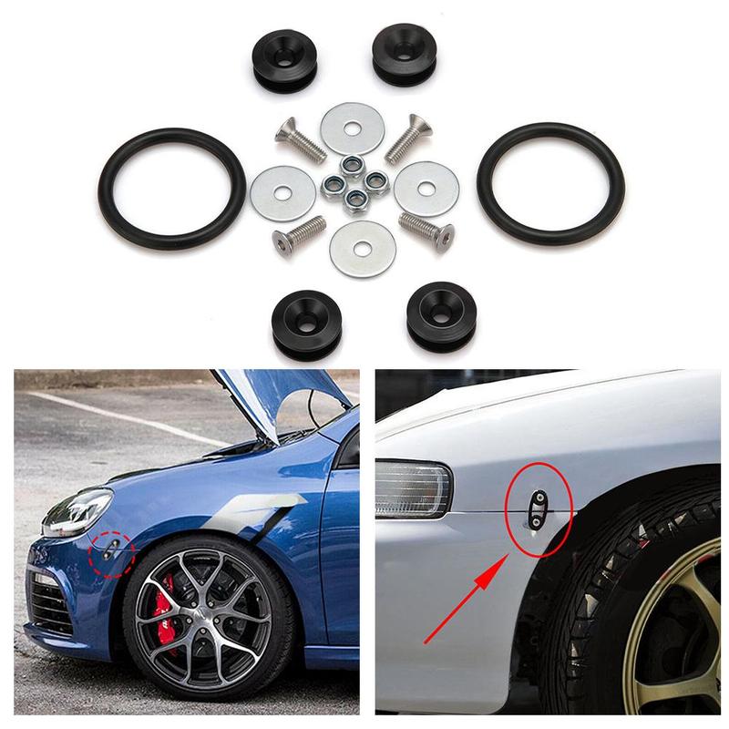 Universal aluminium jdm kofanger lynlås fastgørelsesdele fender skiver front kofangere bag kofangere omgiver forstærkningsring jdm