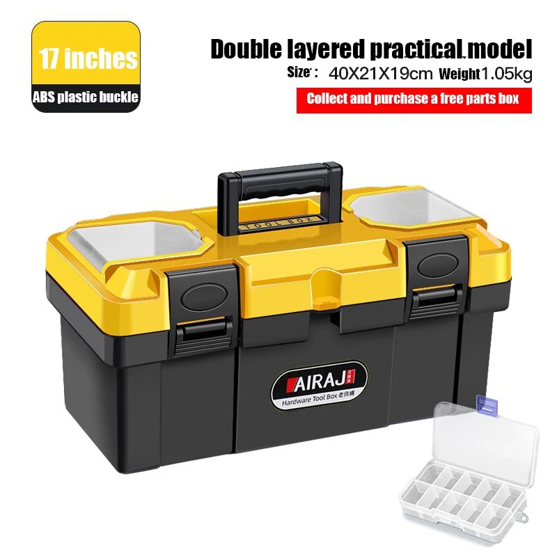 Draagbare Lege Gereedschapskist Hard Plastic Beschermhoes Schokbestendig Waterdichte Veiligheidsopslag Professionele Elektricien Gereedschapskist: Dark Gray