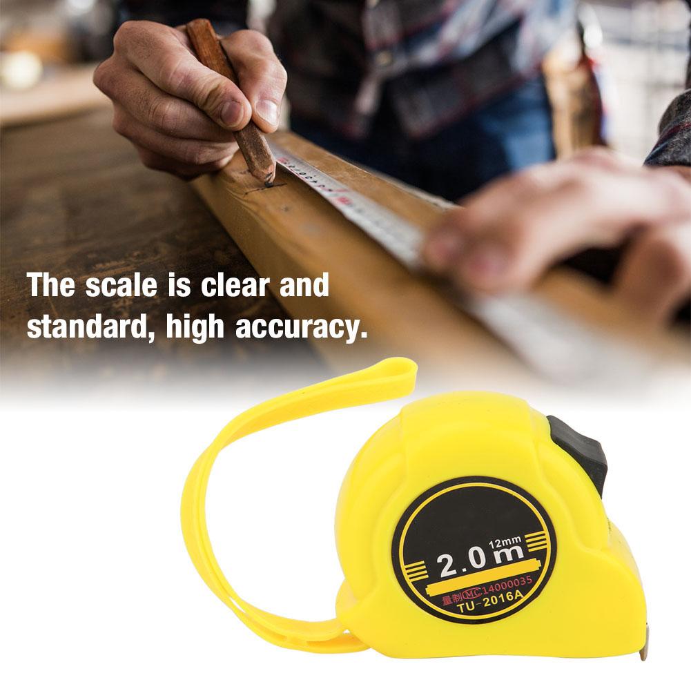 2.0m Stainless Steel Tape Measure Flexible Ruler Retractable Woodworking Measuring Tool