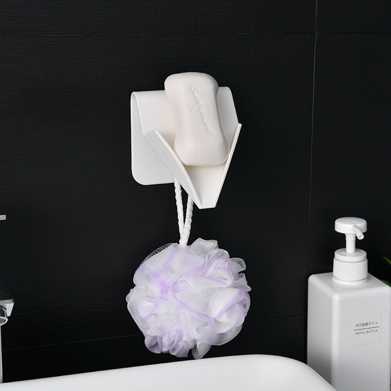 Sæbesæbeholder til badeværelser stansefri sæbeskålholder væghængt afløbssæbeboks til bruser toiletvask hylder til badeværelsesorganisator
