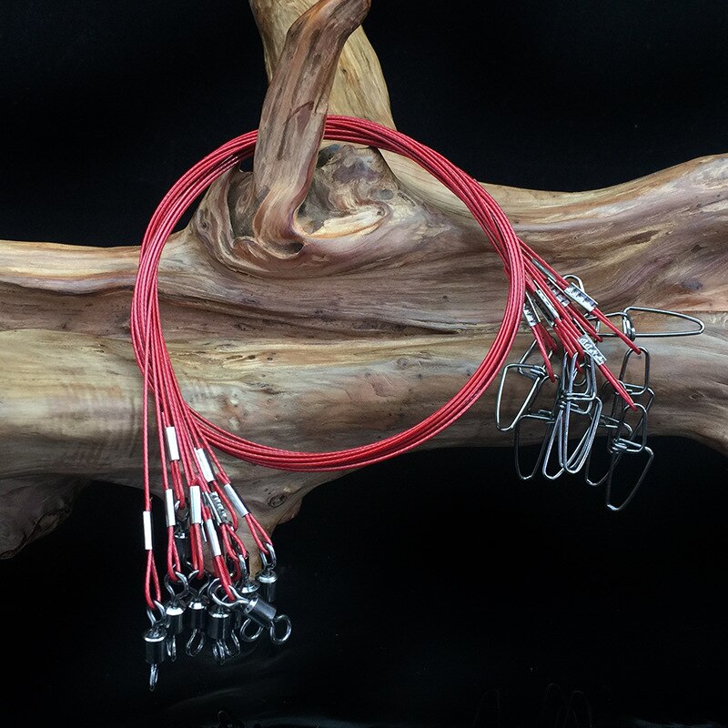 JACKFISH – fil de pêche en acier avec connecteur de pêche pivotant 50CM, 10 pièces/lot, puissance de frein Max 67KG