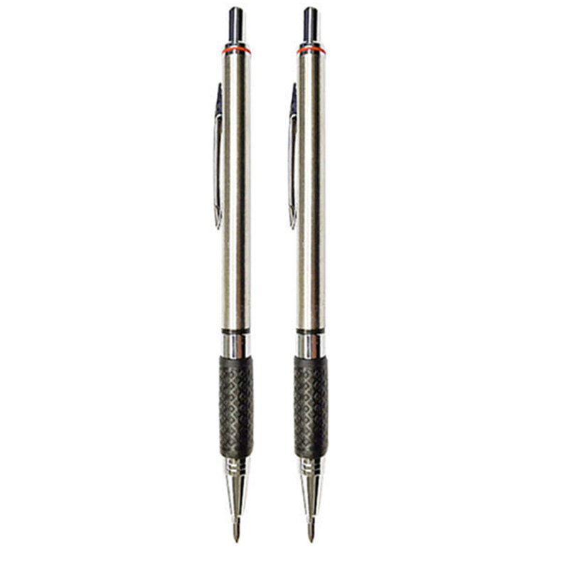 2.0 Mm Mechanical Pencil Full Metal Automatic 2mm Color Pen School Black Lead Color Refill For Painting Engineering Drawing: Dark Grey