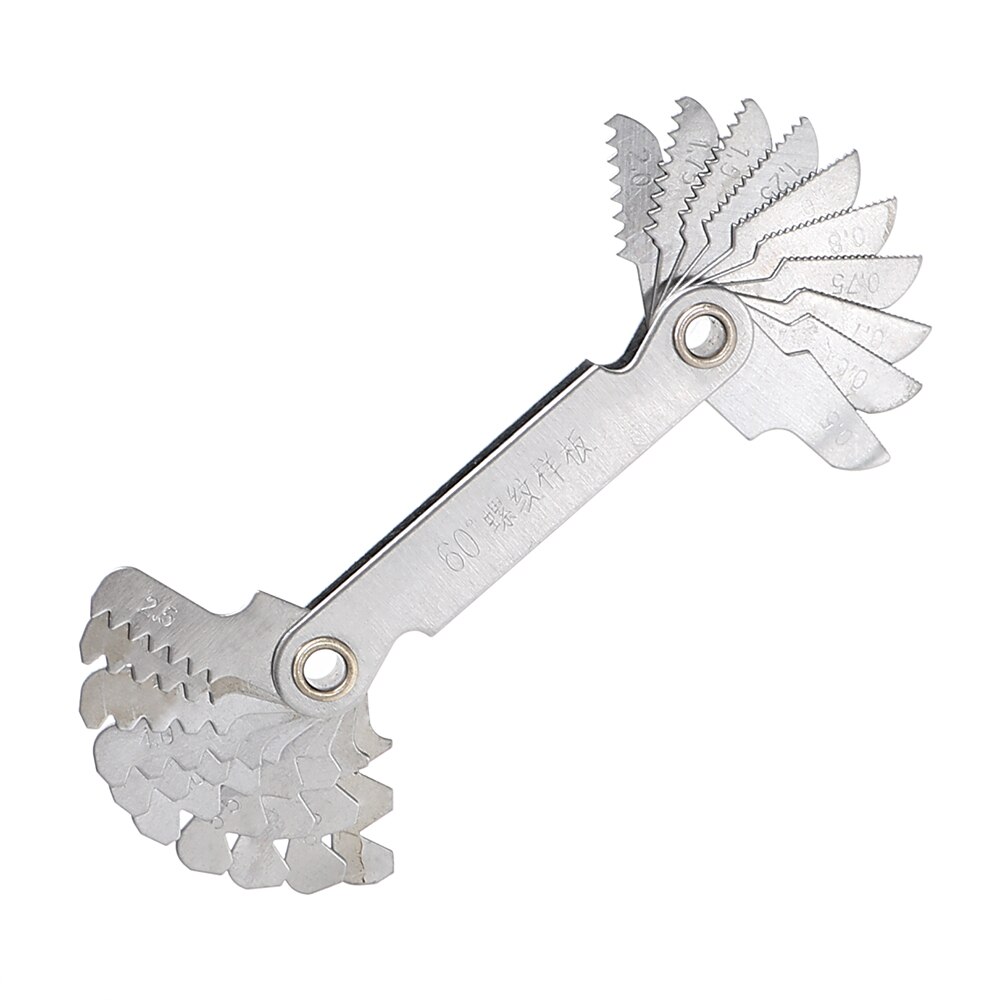 NICEYARD 20 Blades 60 and 55 Degree Screw Thread Gage Gauge Folding Metal Measuring Tool Metric & Whitworth Pitch