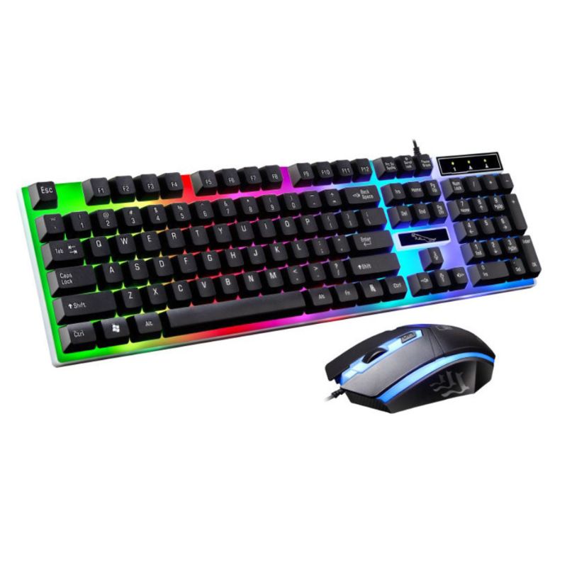 Teclado ergonómico para videojuegos y Kit de ratón 3D, equipo LED antideslizante de arcoíris para PS4 y Xbox One