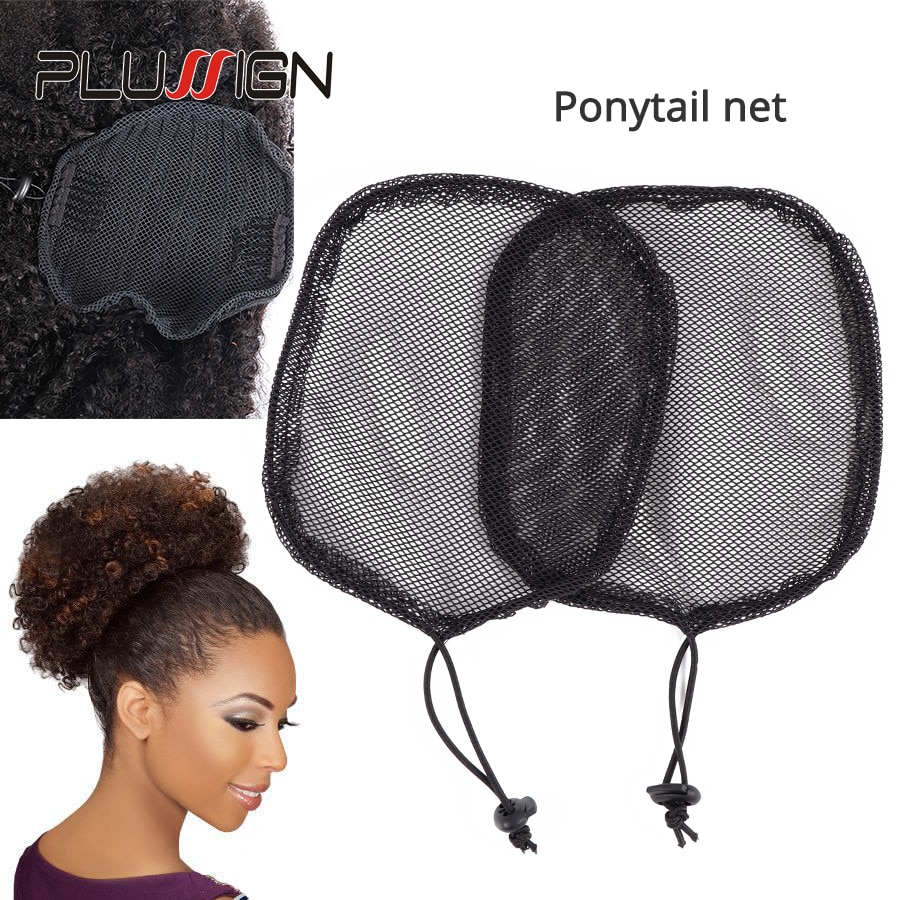 Plussign hestehalenett 5 stk/parti hårnett parykkhette til å lage hestehale afro puff bolle nettvevhette parykklagingsverktøy rund firkantet