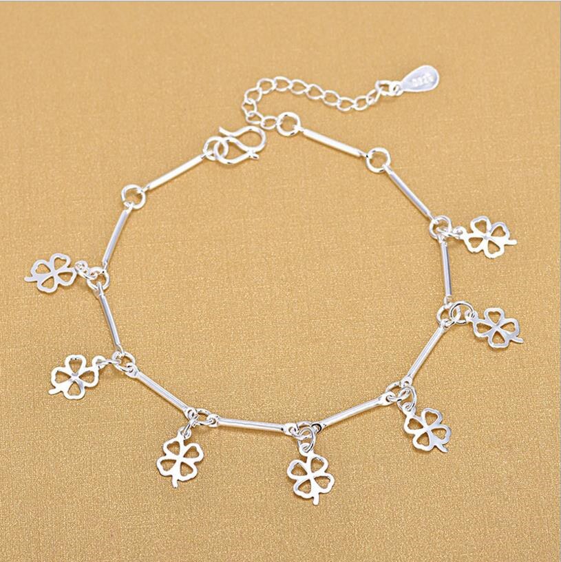 Everoyal Femminile Pendenti E Ciondoli Clover Bracciali In Argento Per Le Donne Gioielli Moda In Argento 925 Della Ragazza Cavigliere Accessori Della Signora di Estate Bijou