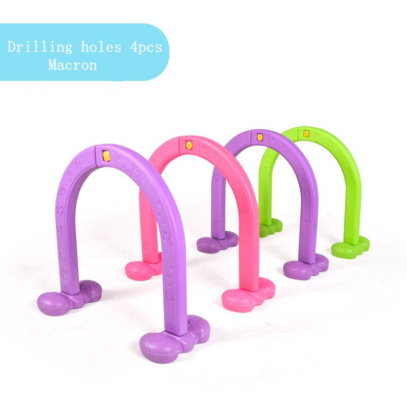 Happymaty Bambino Hurdle Scuola Materna Cerchio di Plastica Giocattolo Trapano Foro Porta Ad Arco Attività All'aperto Attrezzature Sportive Giocattoli per I Bambini zd02: Oro