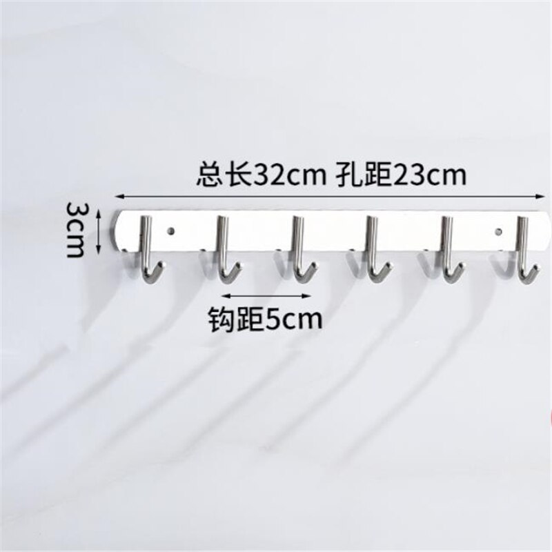 Bathroom Hooks Stainless Steel Hooks Towel Hat Hook Door Hanger Wall Mounted Clothes Coat Hook Round Robe Hook 1-7Hooks E11768: E