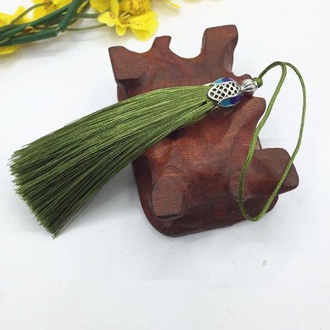 2-6Stck17cm Seide Quaste Randbereich Krone Quasten trimmen Vertikale Anti falten anhänger Quaste pinsel für vorhänge schmuck DIY Heimat Dekor: M / Blau