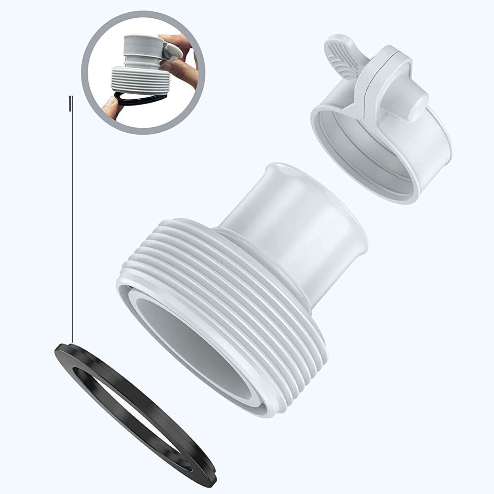 Válvula de émbolo para Cubiertas de piscinas INTEX, adaptador de conversión de manguera de abrazadera de 1,25 &quot;a 1,5&quot;, 2 piezas