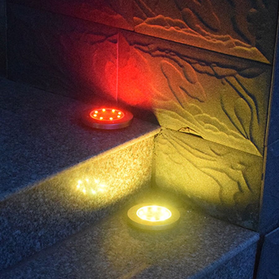 8 Leds Solar Ondergrondse Licht Solar Power Rgb Begraven Grond Licht Waterdicht Outdoor Outdoor Tuin Gazon Yard Pathway Verlichting