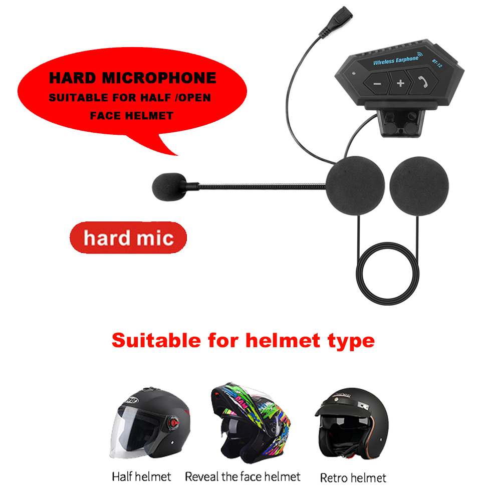 T2 Bluetooth 4.2 casque de Moto casques casque BT sans fil Moto stéréo Interphone mains libres avec Microphone de réduction: Black