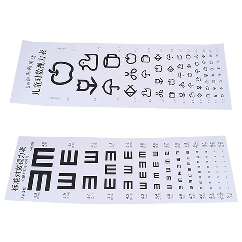 1pc Standardized Eye Chart Visual Testing Chart for Hospital