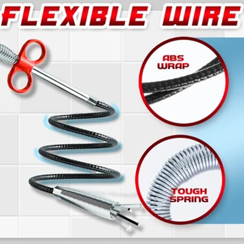 Sewer Pipe Dredging Extractor Flexible Grabber Claw Reacher Tool Drain Clog Remover Cleaning Tool For Sewer Sink Toilet Drains