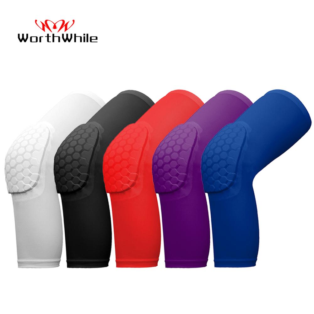 Moeite waard 1 PC Basketbal Kniebeschermers Honingraat Elastische Kneepad Compressie Mouw Foam Brace Patella Protector Volleybal Ondersteuning