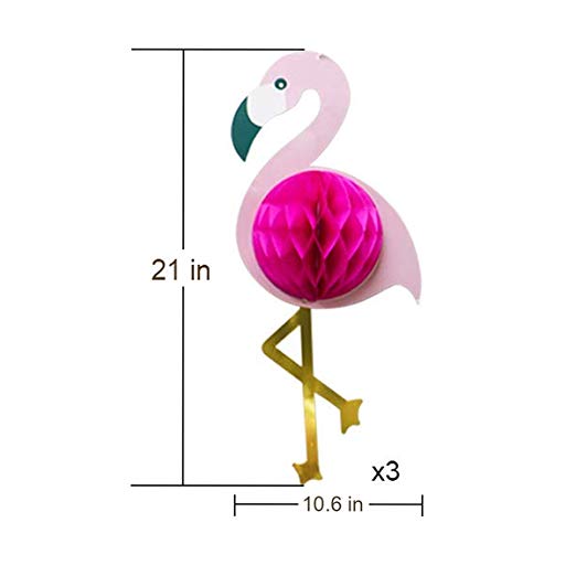 14Pcs/Set Pink Flamingo Party Decorations Honeycomb Decoration Tissue Paper Pom Poms Flowers Paper Fans for Baby Shower Supplies