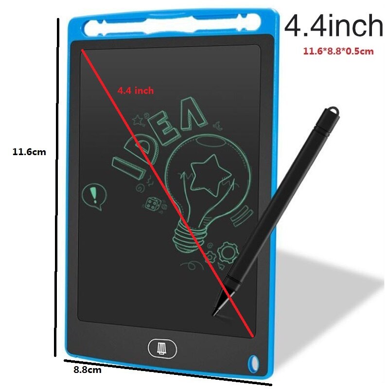 Tablette numérique Portable, écriture A3 A4 A5 pour enfants, tableau graphique LED, tableau à dessin, Graffiti, tableau Fluorescent peint à la main: 4.4 inches blue