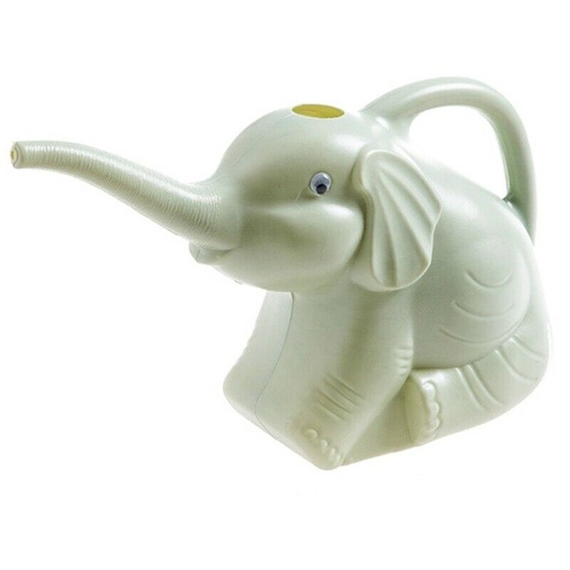 Cute Plastic Elephant Shape Watering Pot Can Plant Outdoor Irrigation Home Accessories Gardening Tools Equipment Garden Supplies: WHITE