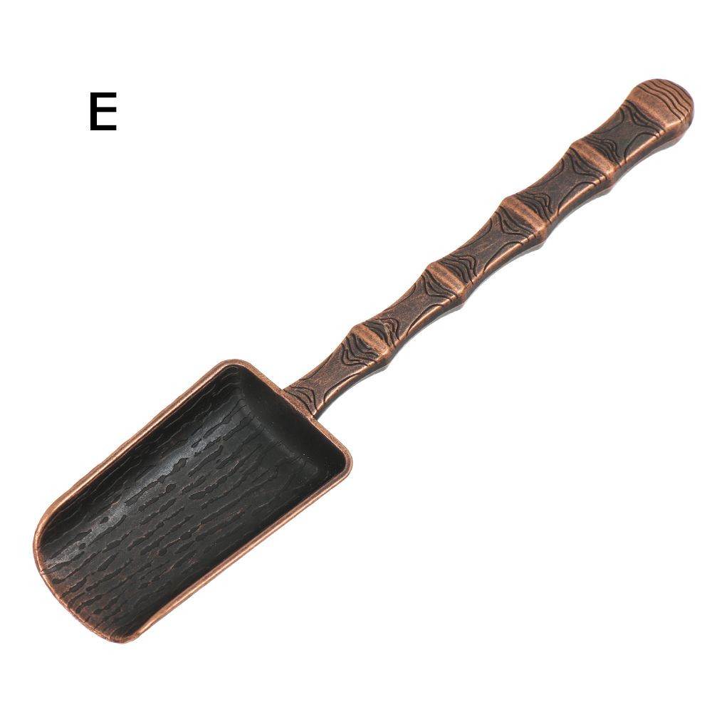 Retro Bronze Chinese Tea Spoons Copper Green Tea Scoop Spoon Tea Leaves Chooser Holder Chinese Kongfu Tea Tools Accessories: E