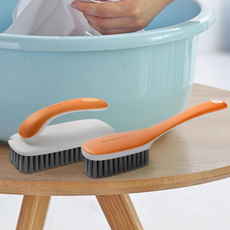 Cepillo para teñir ropa, 2 cepillos para fregar zapatos, agarre ergonómico, herramienta de limpieza multiusos, suministros de baño para ropa de tela
