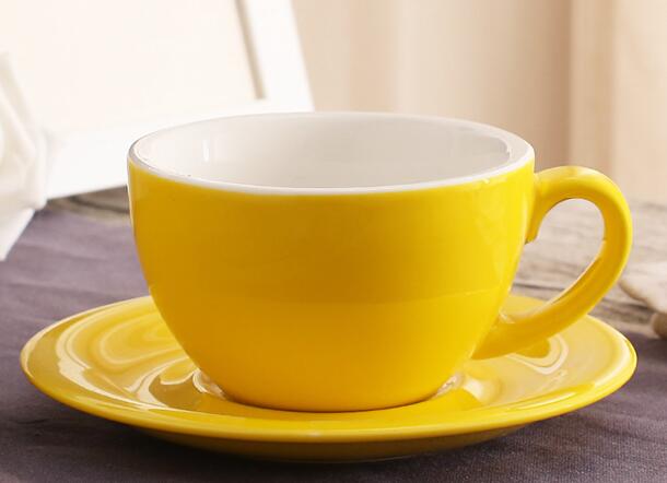 200ml Bunte Dicke Körper Neue Knochen China Cappuccino Tasse und Untertassen Keramik Kaffee Tasse Untertasse Latte Tasse Getränk