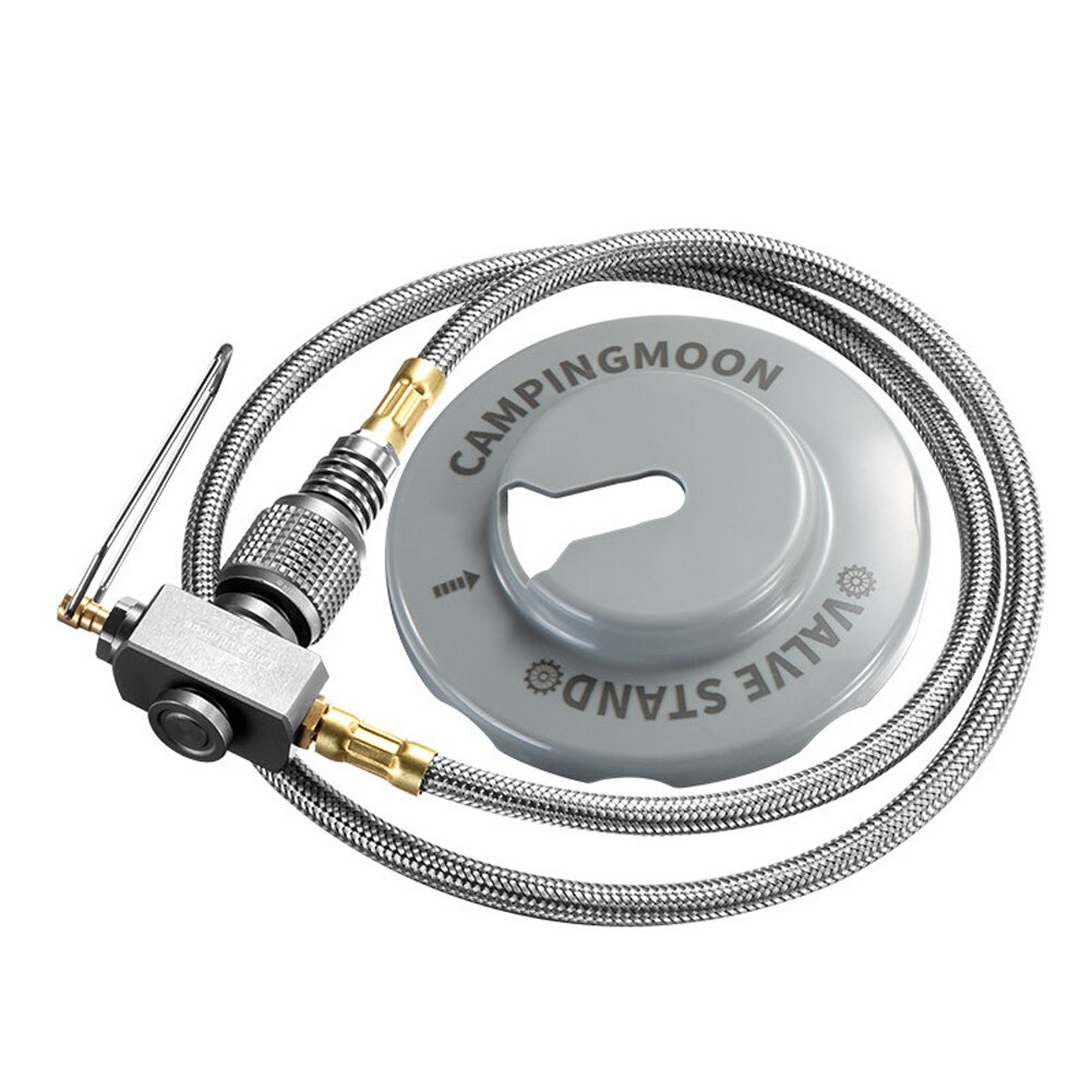CAMPINGMOON Camping Gases Stoves Adaptor Flat Gases Tanks Connection Wire with Valve Flat Gases Tanks Connection Line: Type 2 70cm