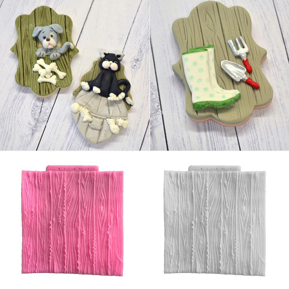 1Pc Boomschors Textuur Hout Patroon Mat Fondant Siliconen Mal Taart Decoratie Suiker Mal Bakken Chocolade Mold Tool