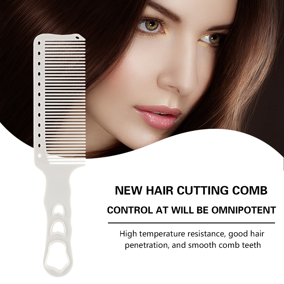 Peine de corte de pelo de peluquero, peine antiestático para peluquería, peine de peluquería, herramienta de estilismo para corte de pelo de dientes anchos