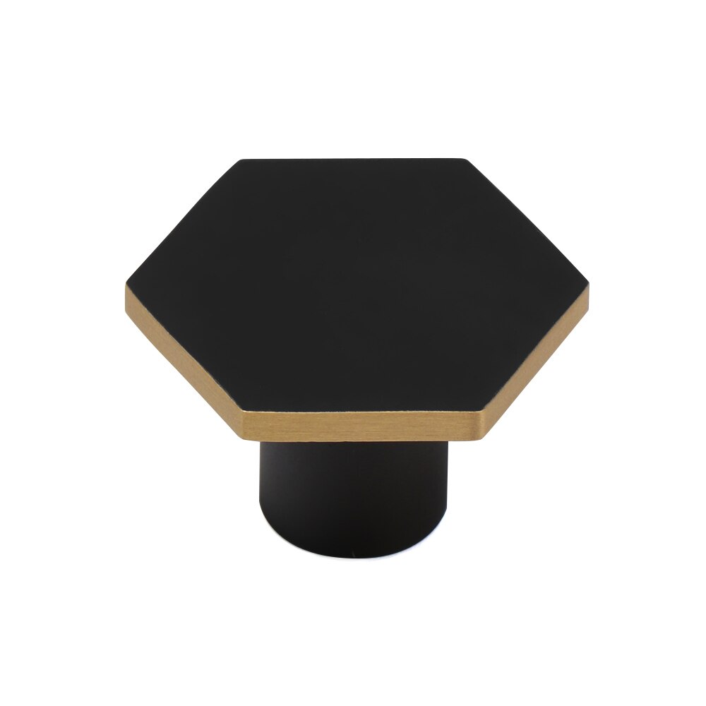 Antyczne, jednootworowe, miedziane gałki meblowe pomocnicze klamki robić drzwi sześciokątne, europejskie, wielofunkcyjne, wytrzymałe szafki: kolor-4 / 30-21mm