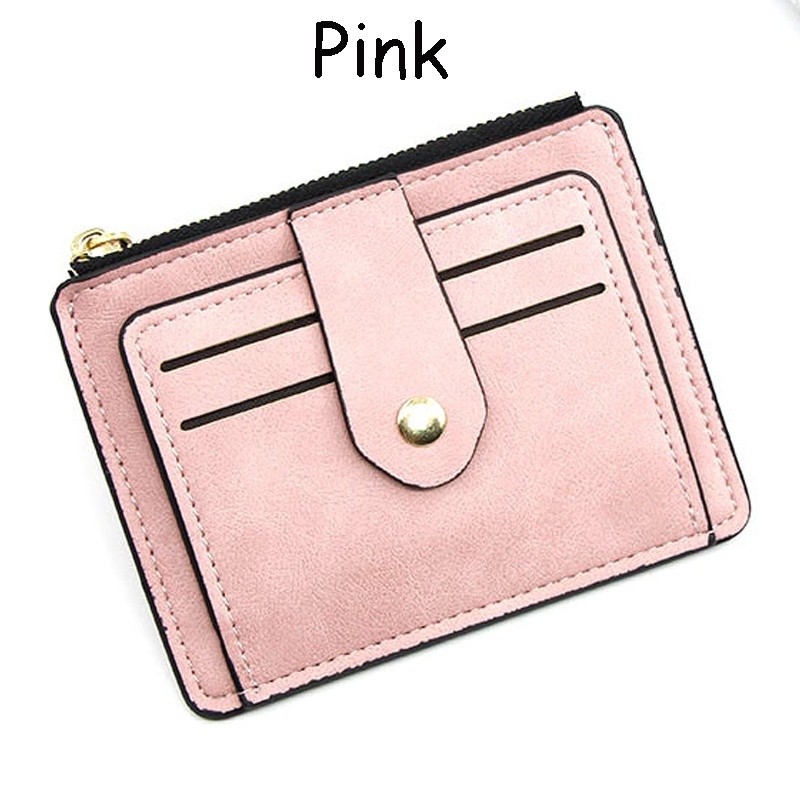 Slim Card Holder Front Pocket RFID Blocking Minimalist Wallet for women: Pink