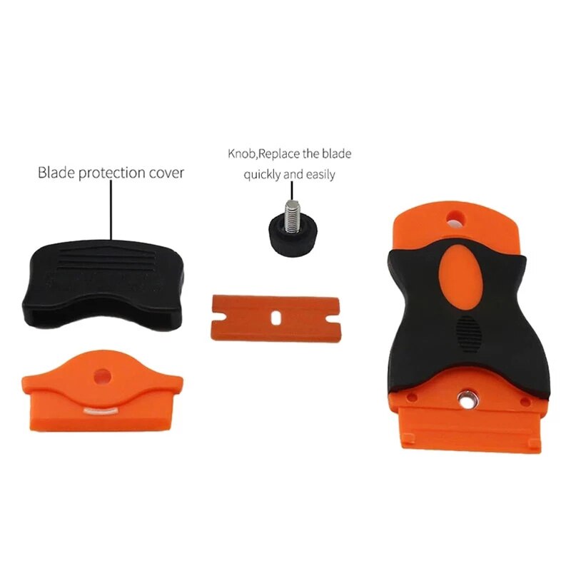 10/20pcs Window Glass Cleaner Scraper Car Wrap Sticker Squeegee Double Edged Plastic Razor Blade Label Clean Razor Glue Remover