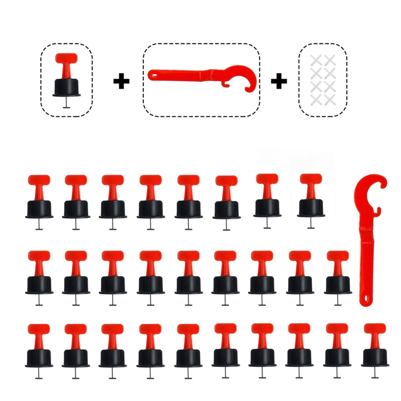 Tile Leveling System Tile Spacer Special Wrenches Reusable Tile Installation Tool Kit for stone Installation Builiding 85WC: 126pcs