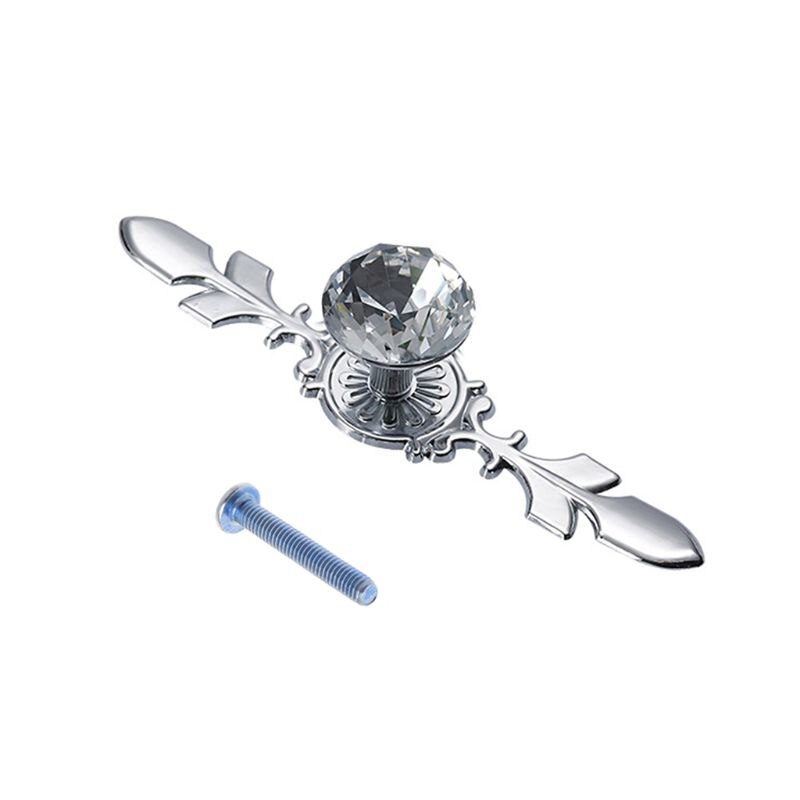 Zinklegering Diamant Kristal Handvat Europese Minimalistische Transparant Kristal Enkel Gat Kast Kledingkast Deurklink Glas Boor H: S