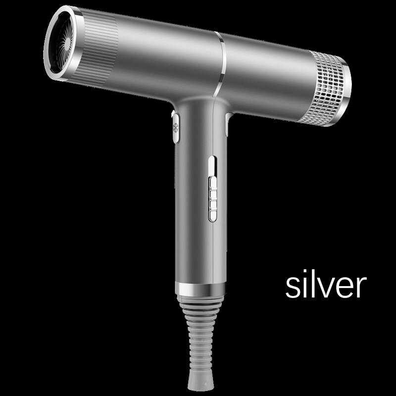 Hair Dryer Infrared Negative Ionic Hair Dryer Electric Hair Dryer Household Salon Hairdressing Blow &amp;Cold Wind: Silver