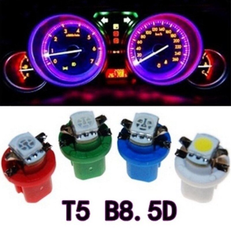 10 stk  t5 b8 5 1 smd ledet bilindikatorlys midterkonsol instrumentlys biltilbehør