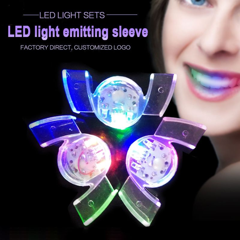 Nyhet glöd tand led blinkande ljus leksak blixt vakt stag munstycke barn barn tända leksaker festliga festtillbehör
