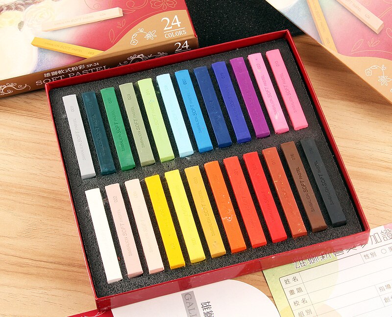 taiwan simbalion kalk diy maleri pastell myk pastell sett fargetegning fargemaling 12/24/36/48/60 stk sett: Lange 24 farger