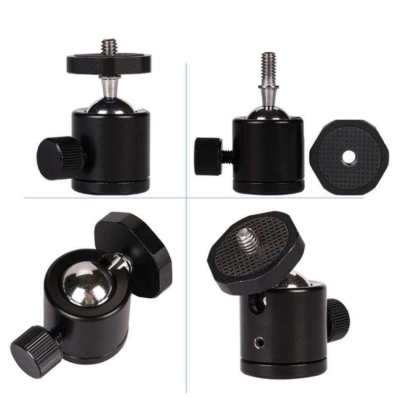 Mini Ball Head 1/4" Screw Mount 360 Swivel Metal Stand Holder for DSLR Camera