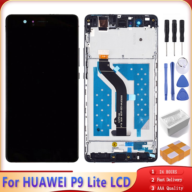 5.2 "Met Frame Voor Huawei P9 Lite Lcd Touch Screen Digitizer Vergadering Vervanging Voor Huawei P9 Lite Lcd midden Frame