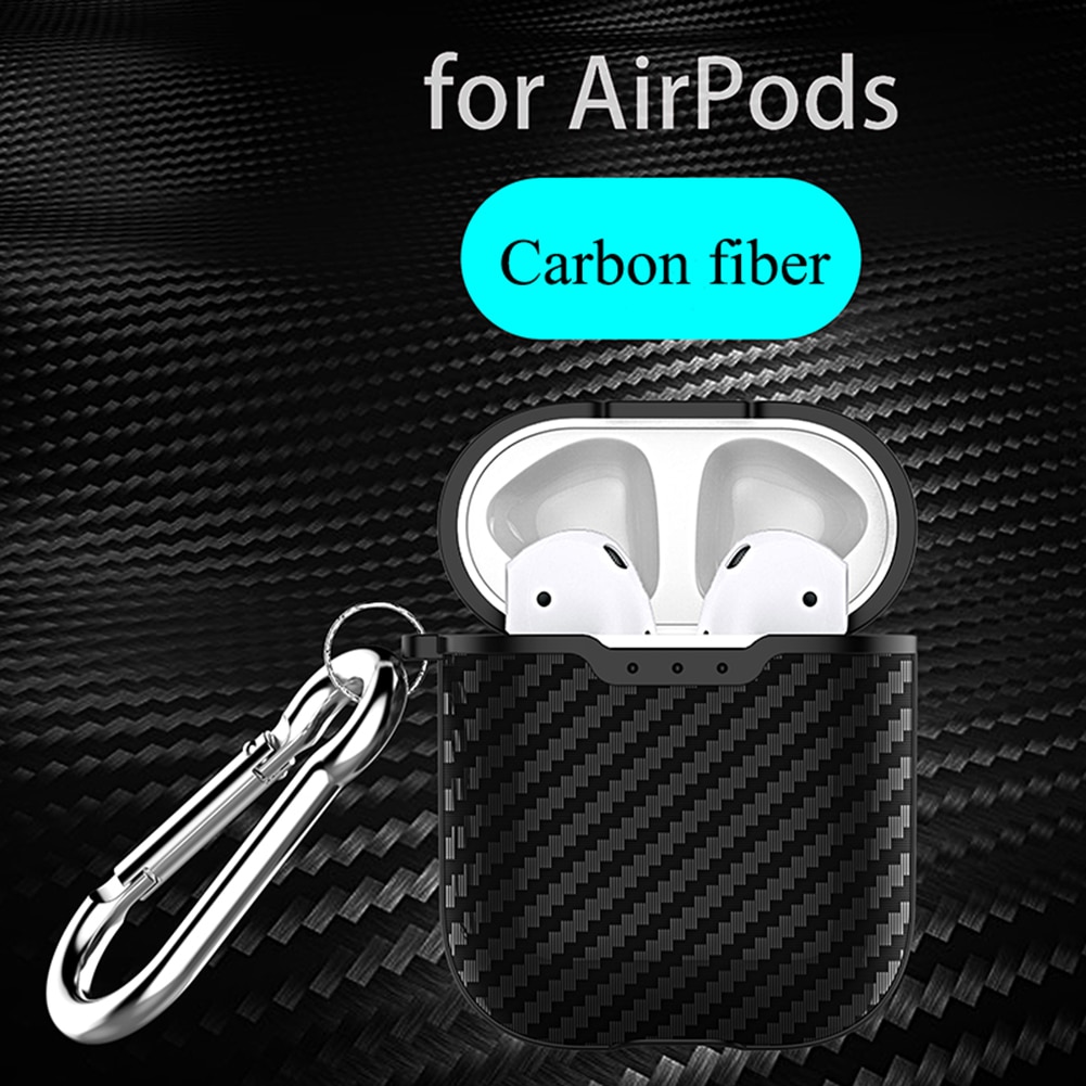 Funda protectora de fibra de carbono a prueba de polvo para AirPods 1/2, auricular Bluetooth