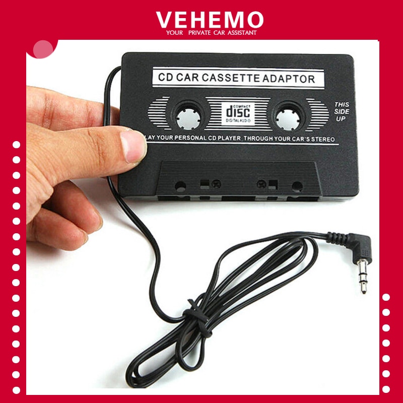 Vehemo Tape Cassette Adapter Muziek Adapter Tape Cassette Vorm AUX CD MD Converter Black 3.5MM Jack Smart Premium