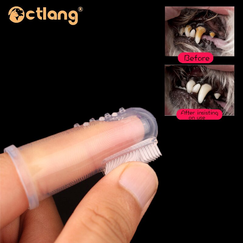2 Pc Super Soft Pet Finger Toothbrush Teddy Dog Puppy Brush Addition Bad Breath Tartar Teeth Care Dogs Cat Cleaning Supplies