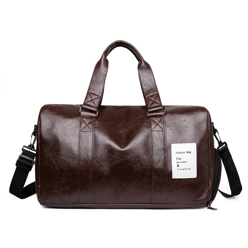 Reisetasche aus pu-leder, herren-reisetasche, aufbewahrungstasche für kleidung, große reisetasche, separate große fitnesstasche, sport-wochenendtasche: Kaffee