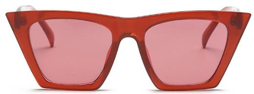Cat eye vintage mærke sorte damesolbriller 90s luksus solbriller til kvindelige retro firkantede solbriller nuancer gafas: C3 rød ramme rød