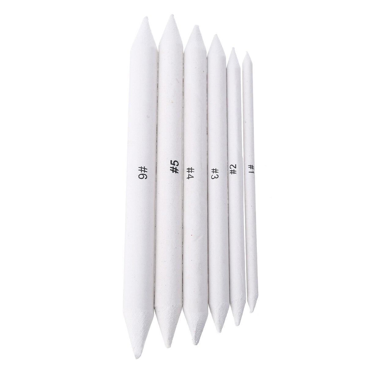 6pcs Blending Sketch Smudge Pen Tortillon Sketch Art White Drawing Pen Tool Rice Paper Art Supplies for Student Painting Station